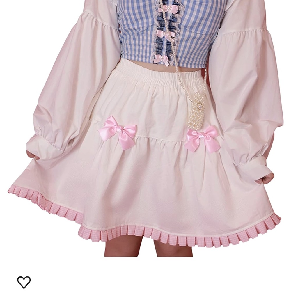 ***SOLD***Halloween Coquette Mini Skirt SZ S Pink Bows Romantic Sweet - Picture 1 of 9